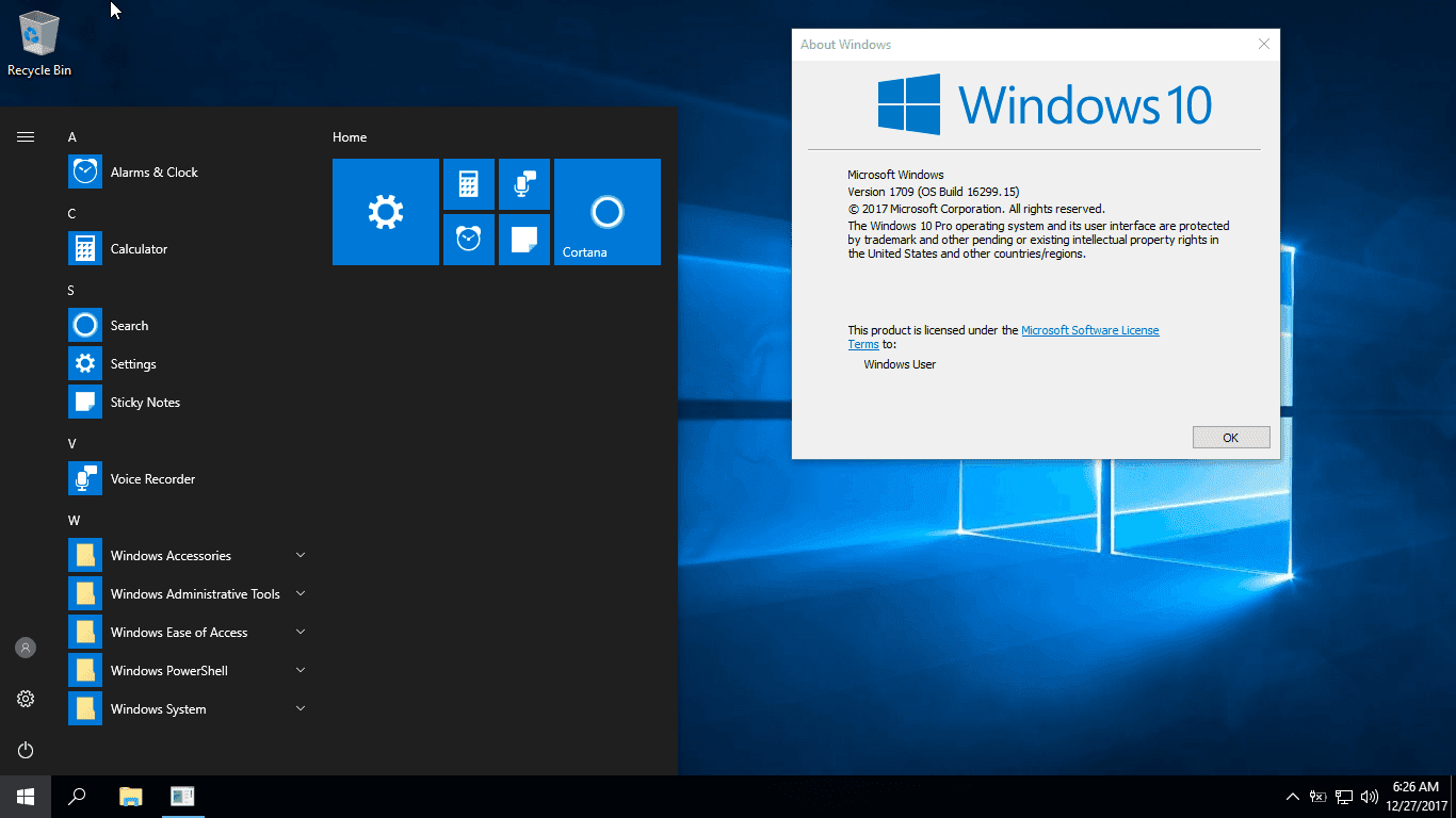 Windows 10 1709