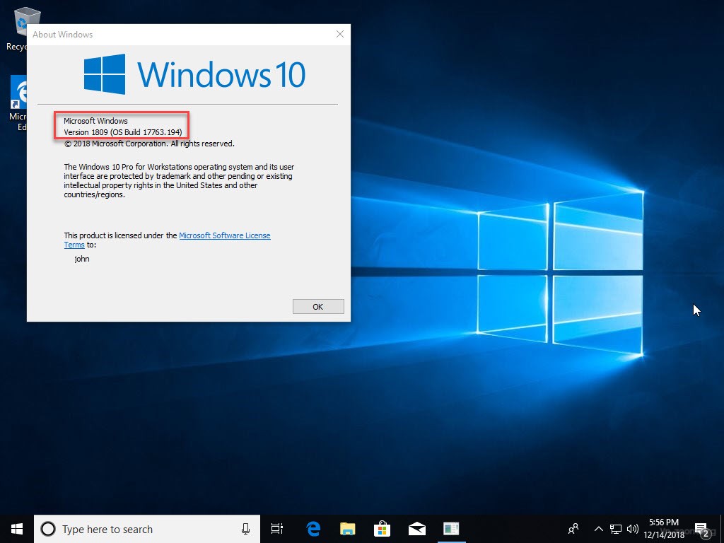 Windows 10 1809